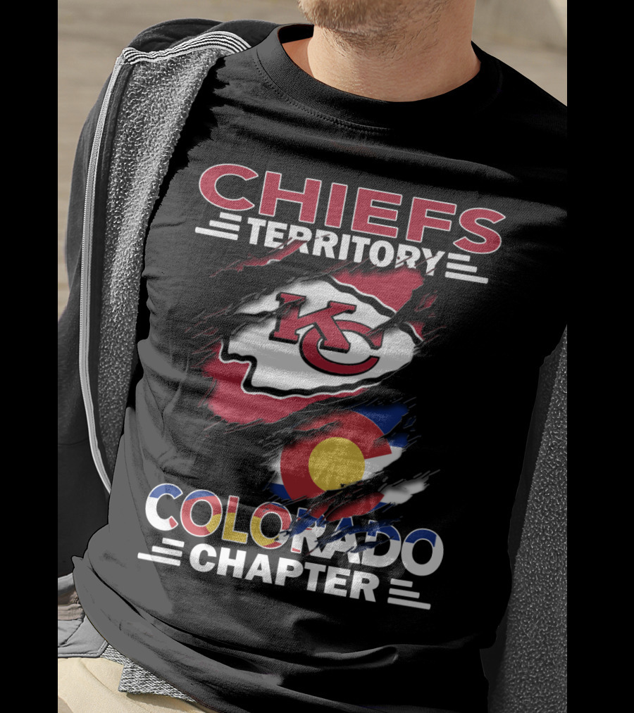 Chiefs Territory Colorado Chapter Kc Logo Colorado Flag T-Shirt