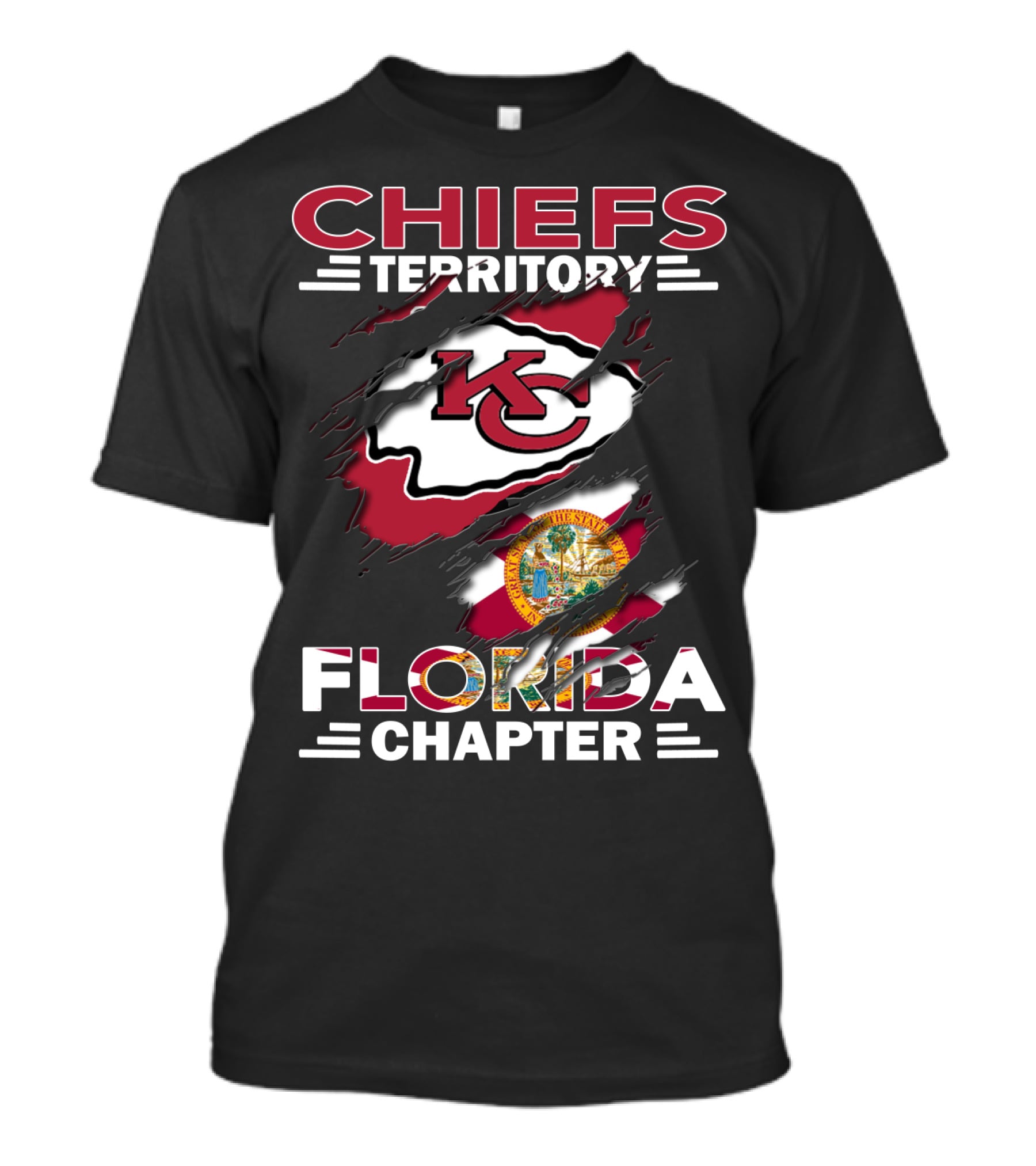 Chiefs Territory Florida Chapter KC Logo Florida Seal T-Shirt