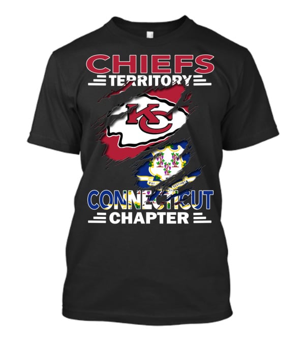Chiefs Territory Connecticut Chapter KC Chiefs Logo And Connecticut State Seal T-Shirt