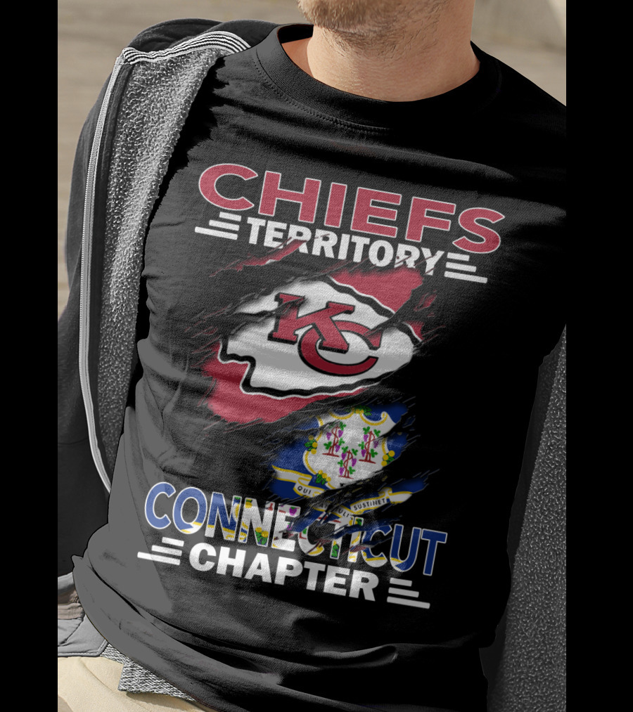 Chiefs Territory Connecticut Chapter KC Chiefs Logo And Connecticut State Seal T-Shirt