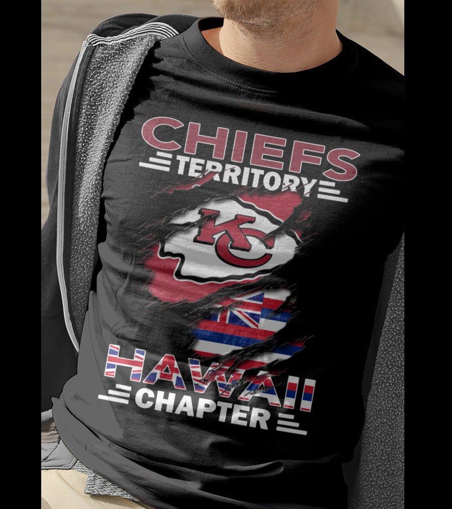 Chiefs Territory Hawaii Chapter KC Logo Hawaiian Flag T-Shirt