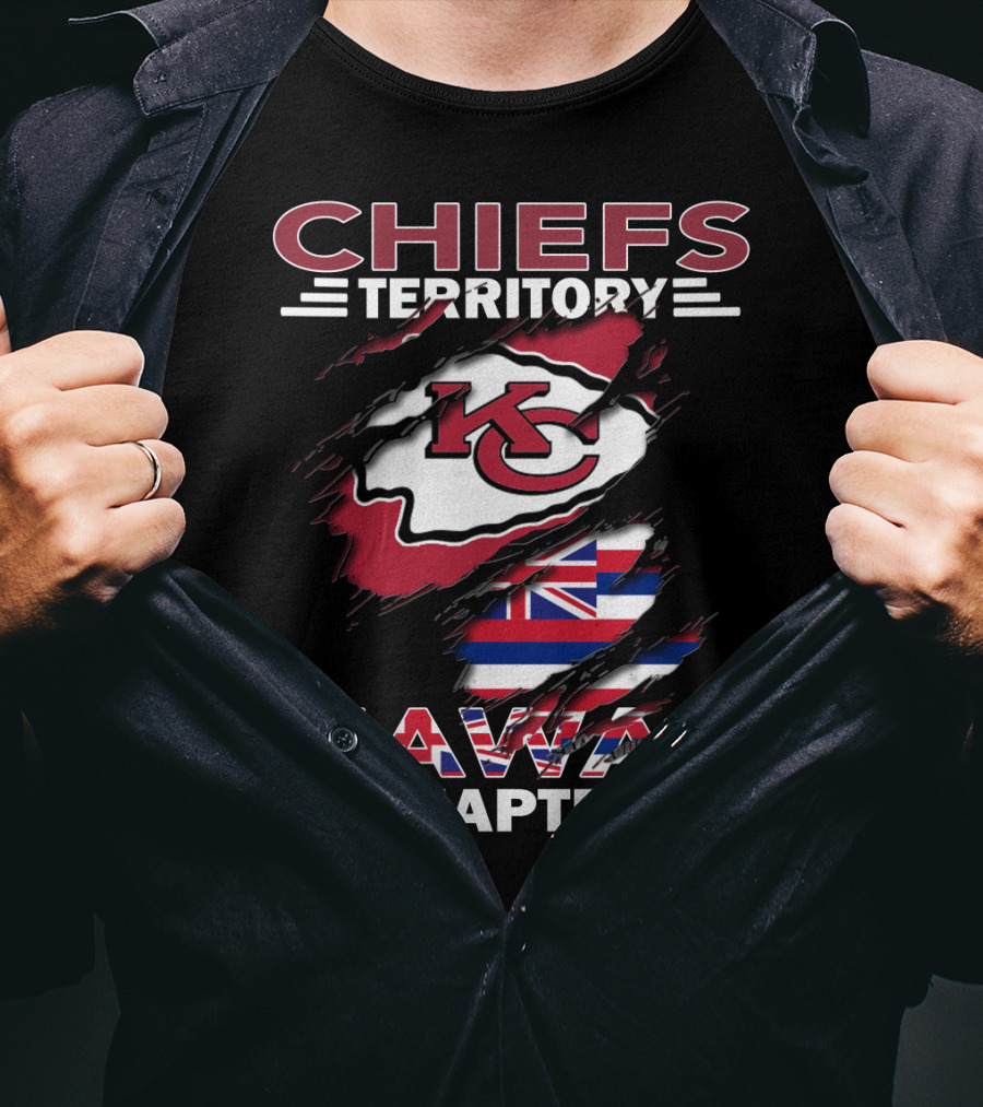 Chiefs Territory Hawaii Chapter KC Logo Hawaiian Flag T-Shirt
