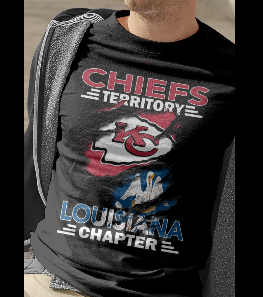 Chiefs Territory Louisiana Chapter KC Logo And State Flag T-Shirt
