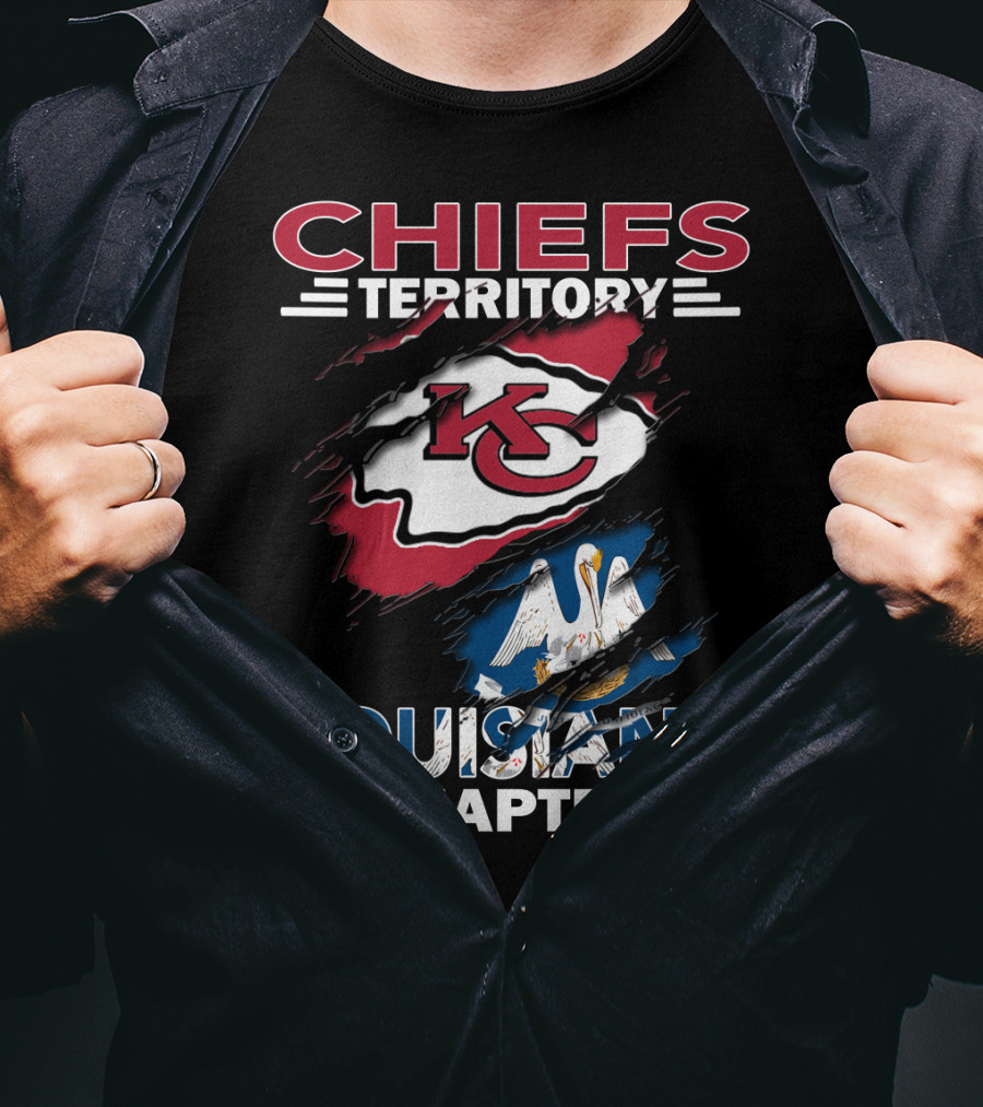 Chiefs Territory Louisiana Chapter KC Logo And State Flag T-Shirt