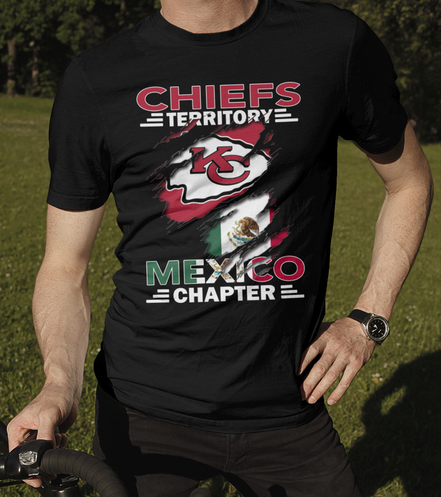 Chiefs Territory Mexico Chapter KC Logo And Mexican Flag Integration T-Shirt
