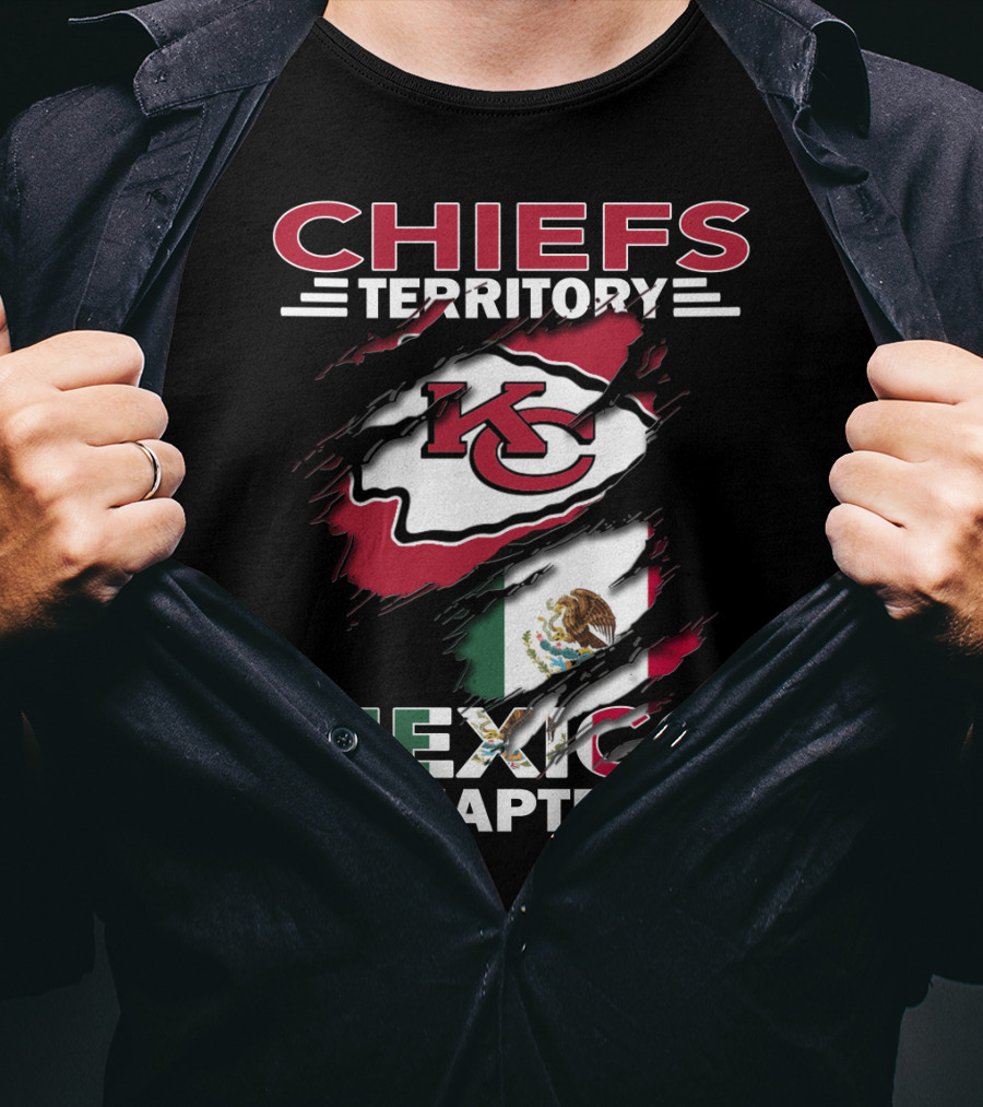 Chiefs Territory Mexico Chapter KC Logo And Mexican Flag Integration T-Shirt