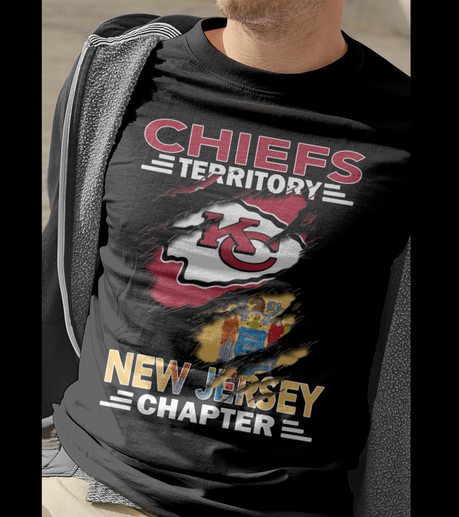 Chiefs Territory New Jersey Chapter KC Logo And State Emblem T-Shirt