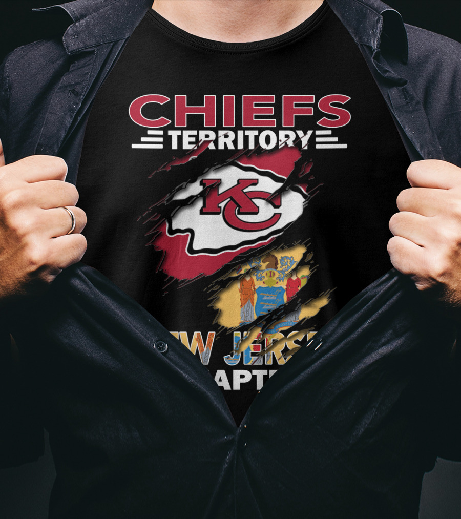 Chiefs Territory New Jersey Chapter KC Logo And State Emblem T-Shirt
