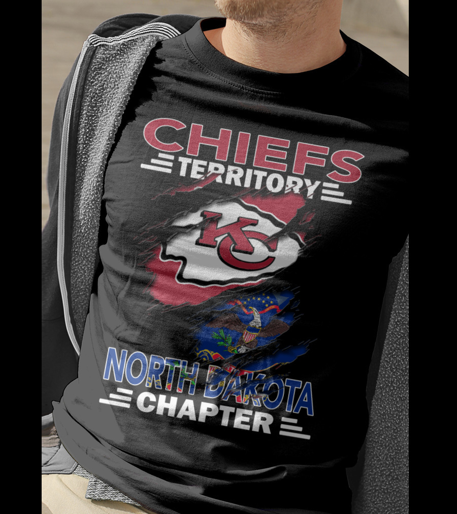 Chiefs Territory North Dakota Chapter KC Logo State Flag T-Shirt