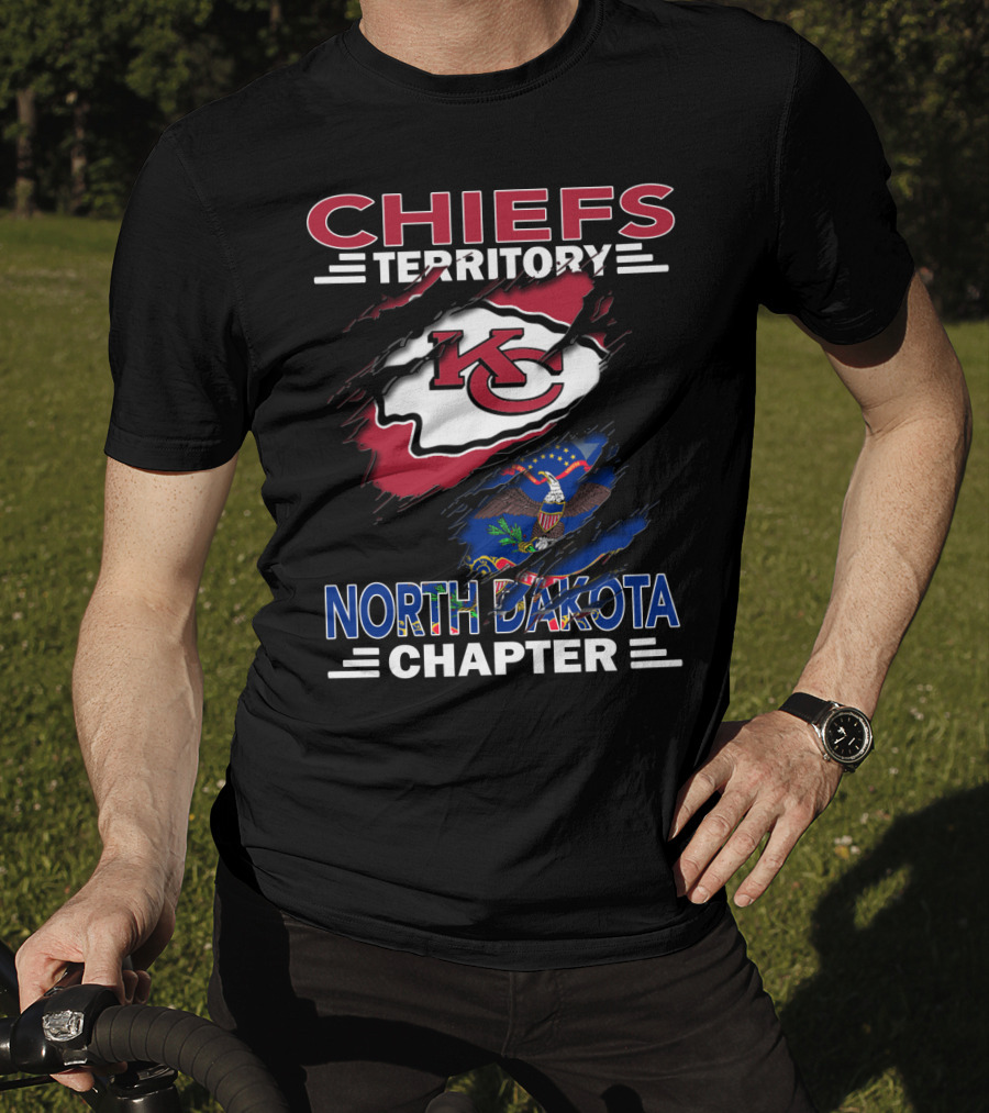 Chiefs Territory North Dakota Chapter KC Logo State Flag T-Shirt