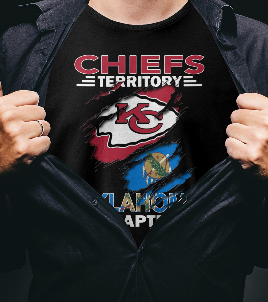 Chiefs Territory Oklahoma Chapter KC Logo And State Flag Combo T-Shirt