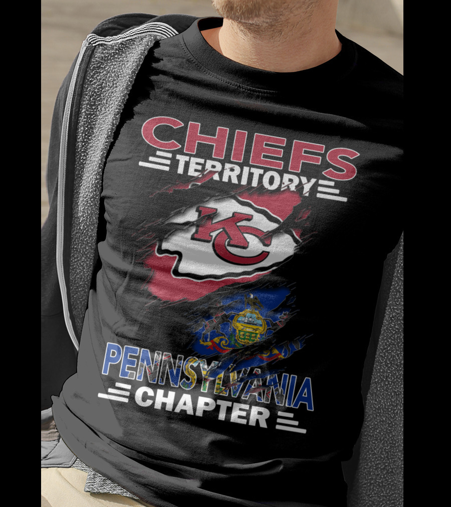 Chiefs Territory Pennsylvania Chapter Kansas City Chiefs Pennsylvania State Flag T-Shirt