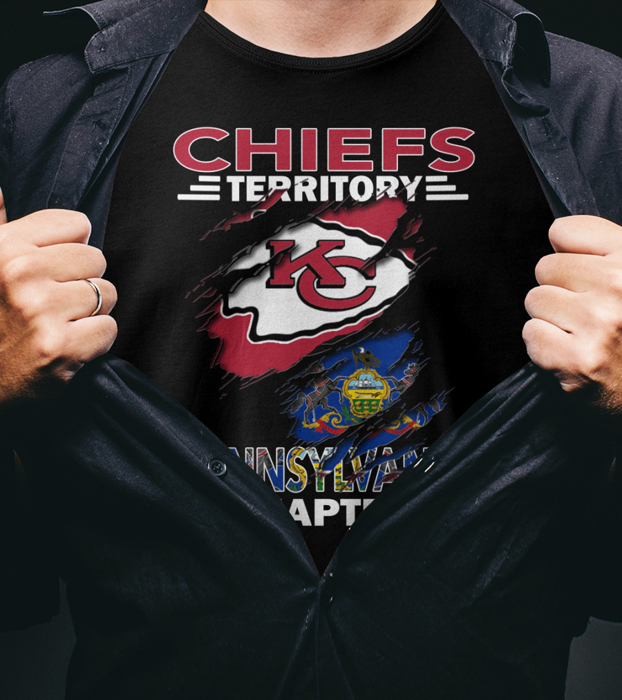 Chiefs Territory Pennsylvania Chapter Kansas City Chiefs Pennsylvania State Flag T-Shirt
