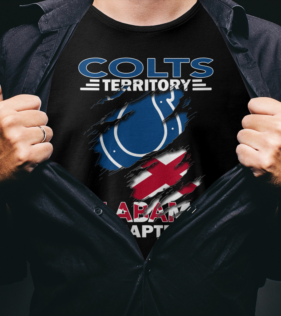 Colts Territory Alabama Chapter Indianapolis Colts Logo With Alabama State Flag T-Shirt