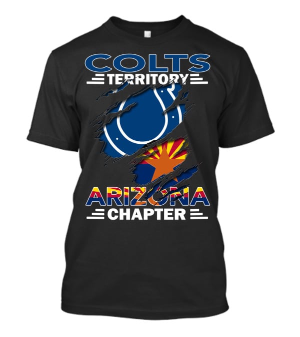 Colts Territory Arizona Chapter Blue Horseshoe And Arizona Flag Integration T-Shirt