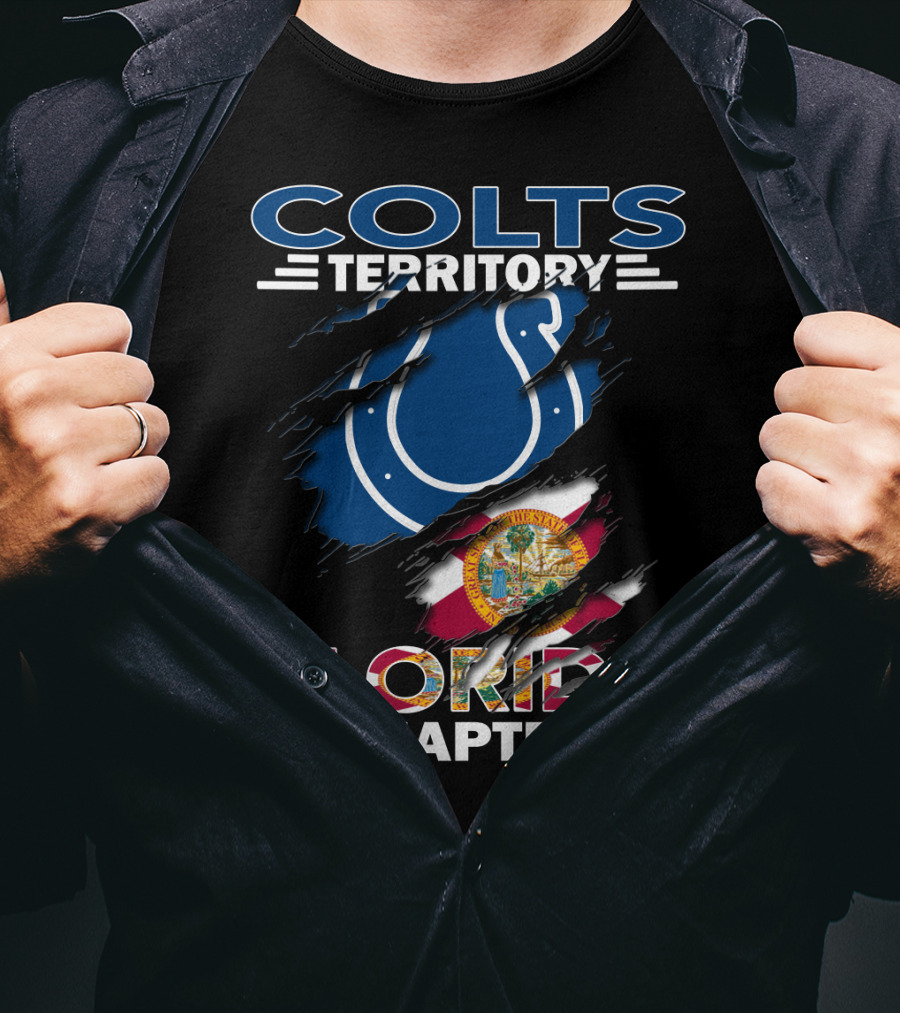 Colts Territory Florida Chapter Blue Horseshoe And State Flag T-Shirt