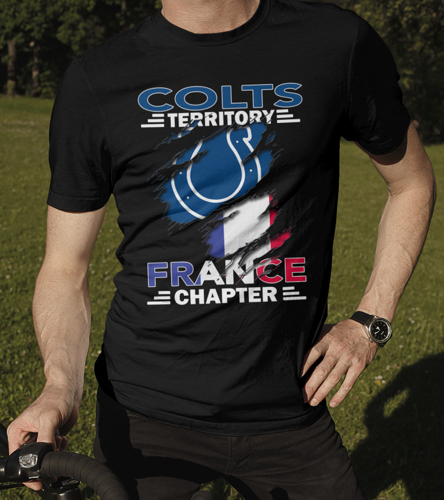 Colts Territory France Chapter Colts Logo French Flag T-Shirt
