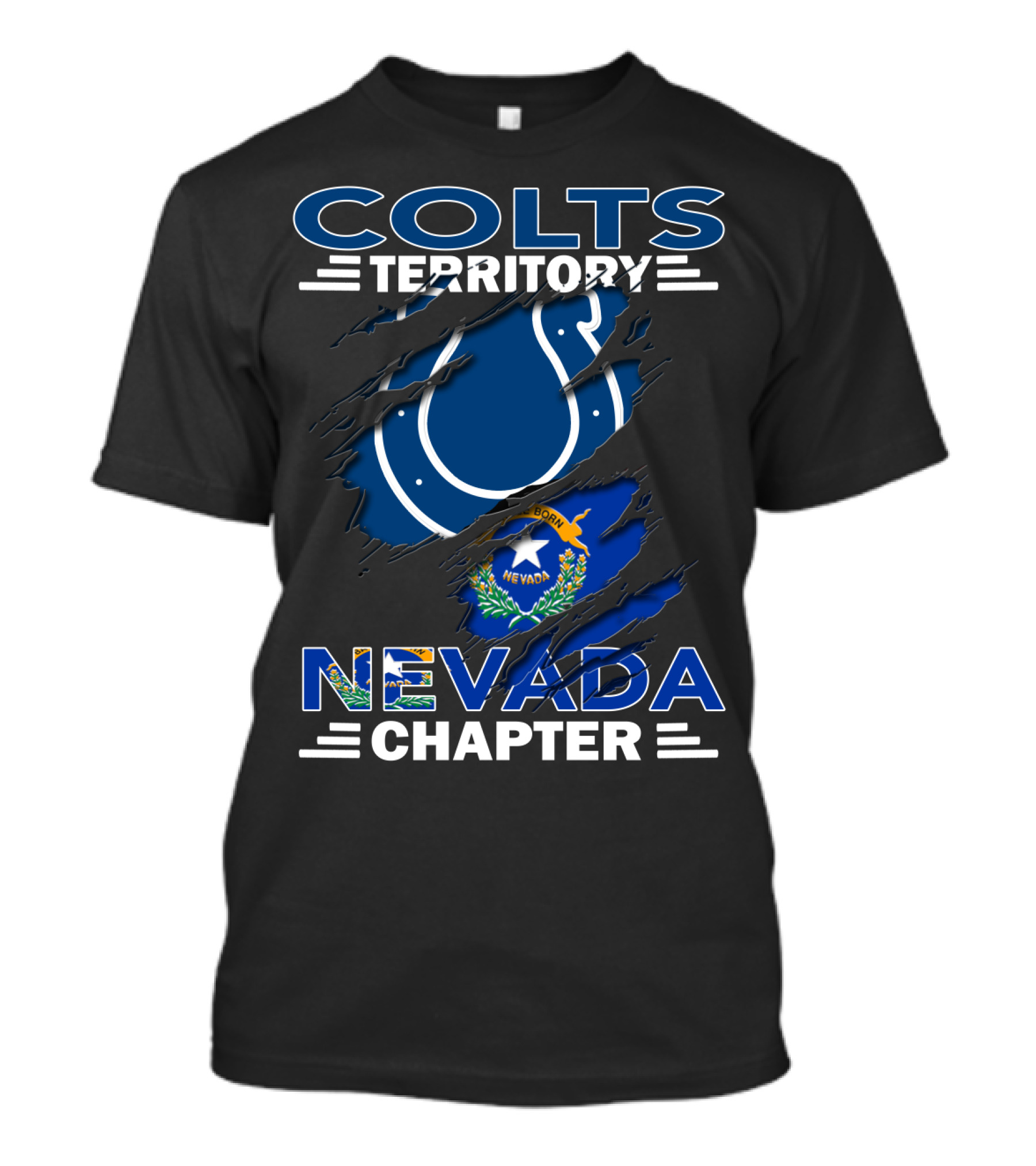 Colts Territory Nevada Chapter Indianapolis Colts Nevada Flag Combination T-Shirt