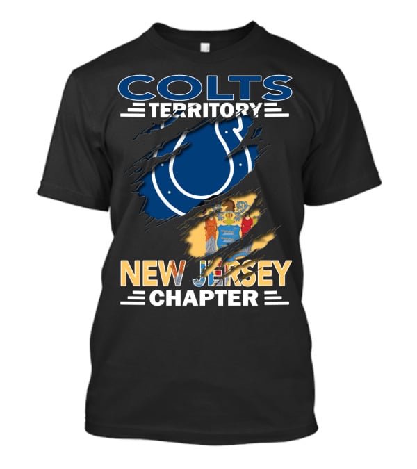 Colts Territory New Jersey Chapter Colts Logo And New Jersey Flag T-Shirt