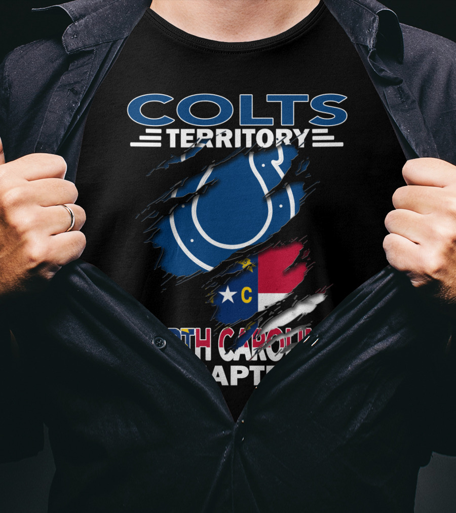 Colts Territory North Carolina Chapter Colts Logo North Carolina Flag T-Shirt