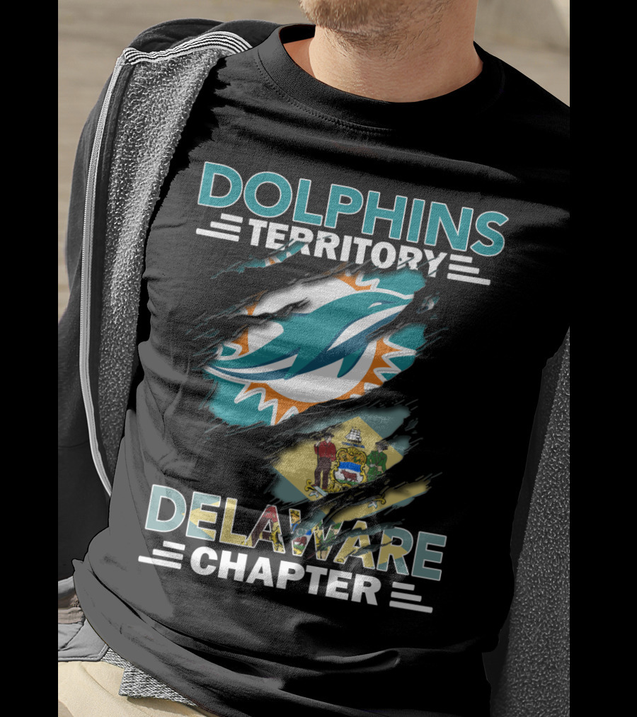 Dolphins Territory Delaware Chapter Miami Sports Fan Flag T-Shirt