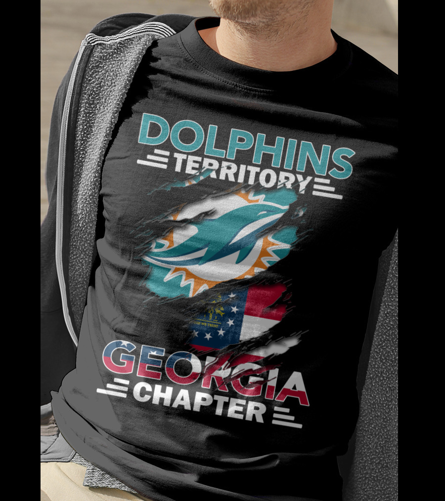 Dolphins Territory Miami Georgia Chapter Flag Fan Club T-Shirt