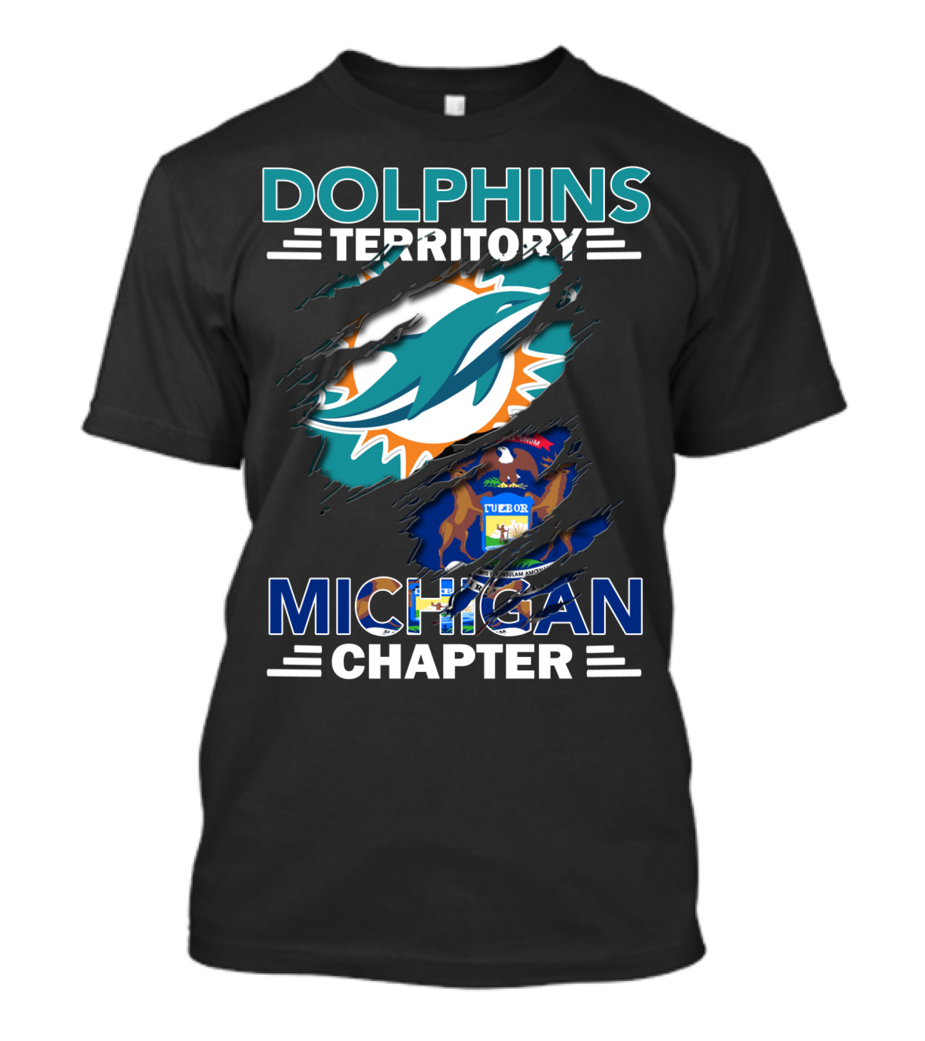 Dolphins Territory Michigan Chapter Football Enthusiast T-Shirt