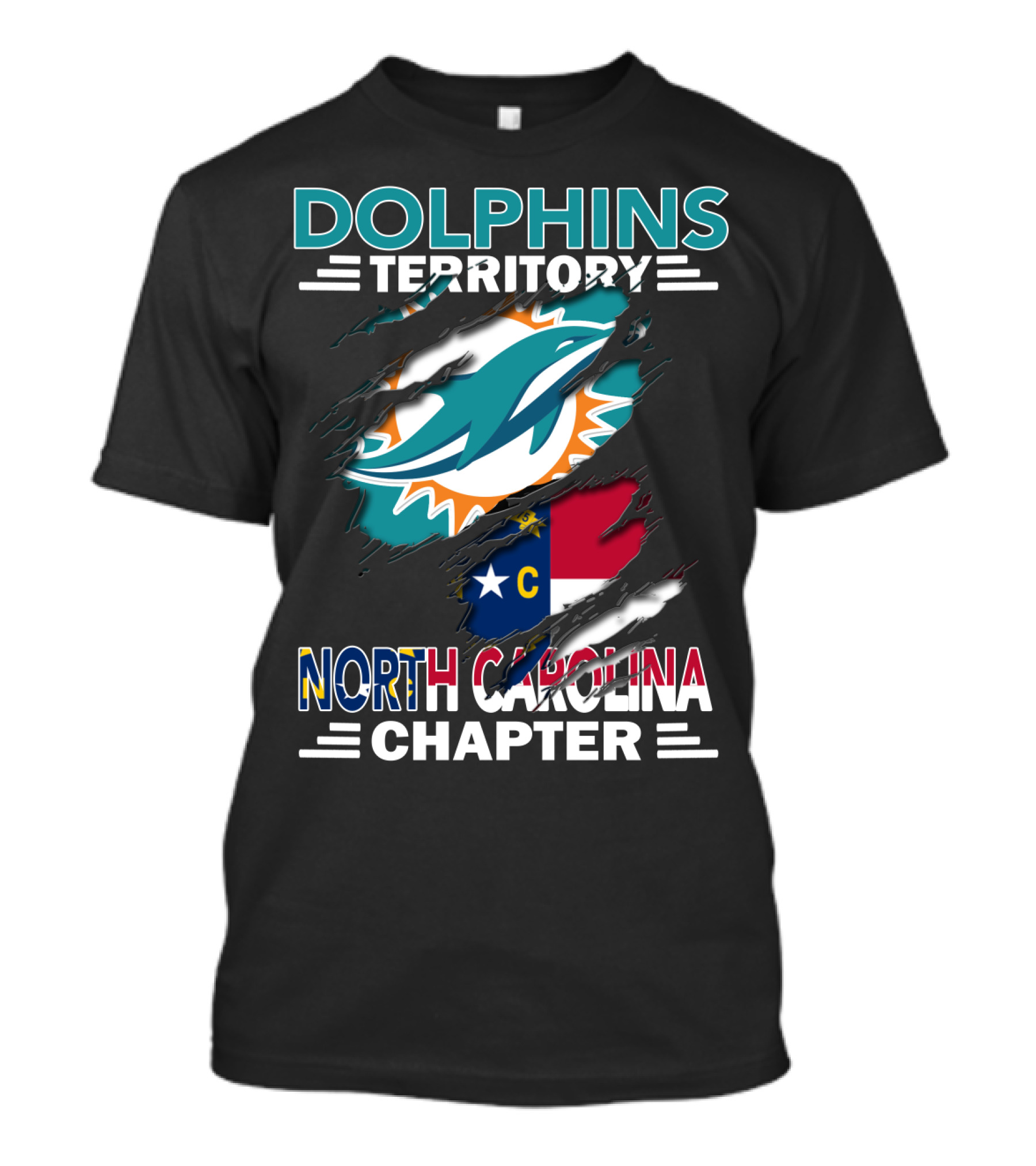 Dolphins Territory North Carolina Chapter Flag T-Shirt