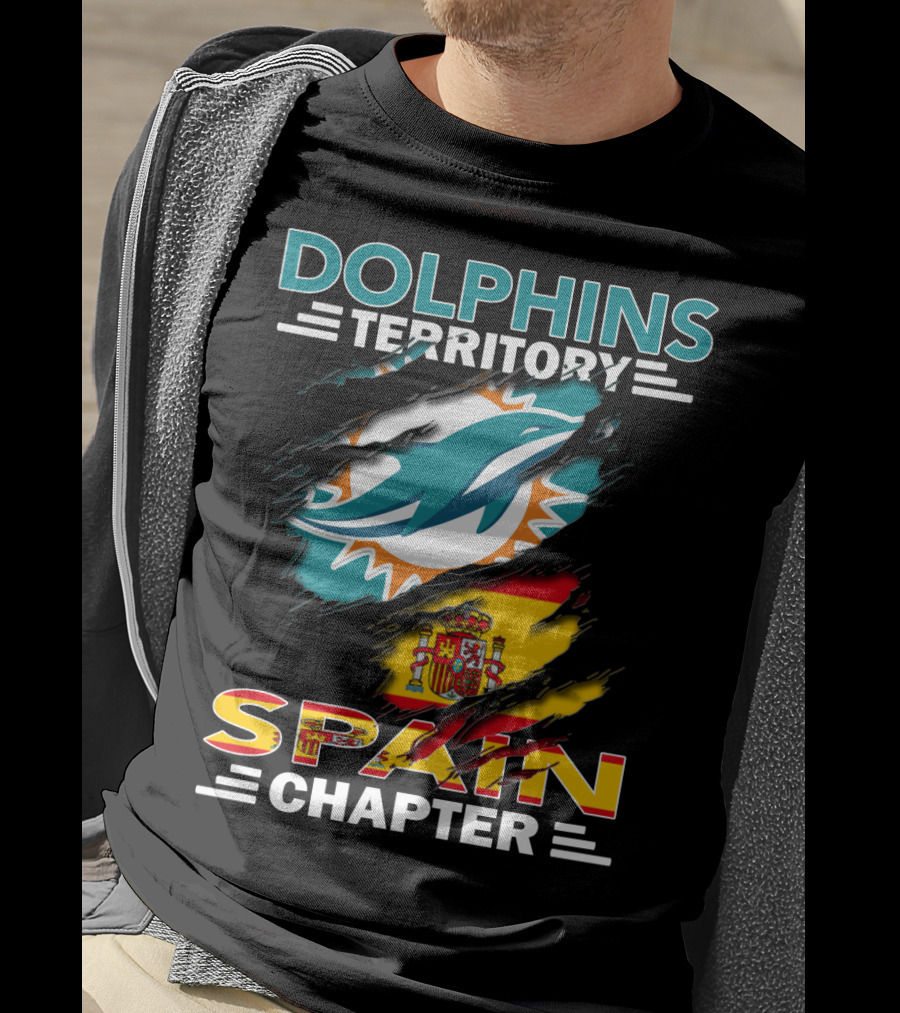 Dolphins Territory Spain Chapter Miami Dolphins Spain Flag T-Shirt