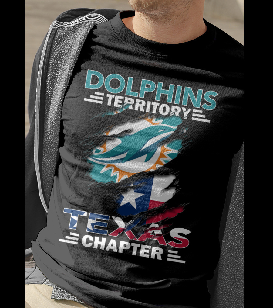 Dolphins Territory Texas Chapter Miami Dolphins Texas Flag T-Shirt