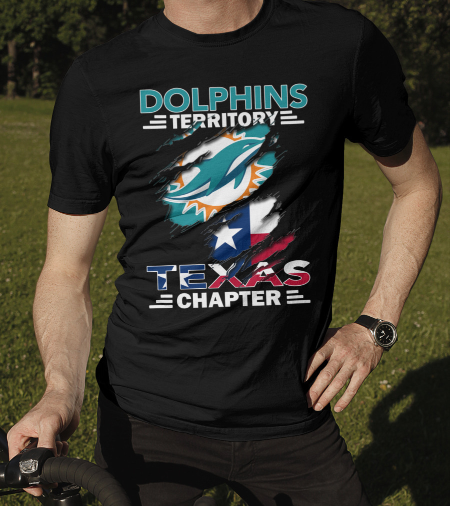 Dolphins Territory Texas Chapter Miami Dolphins Texas Flag T-Shirt