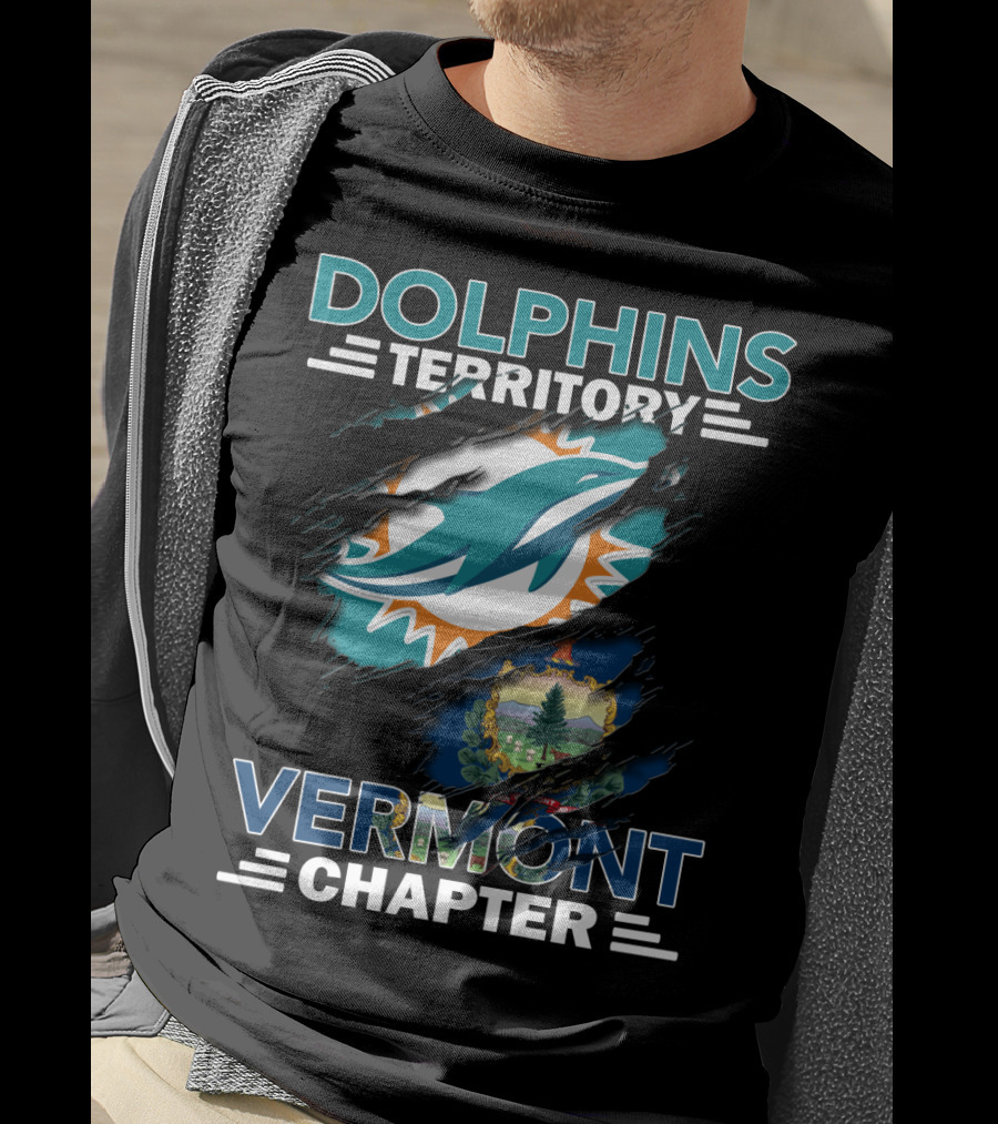 Dolphins Territory Vermont Chapter Miami Dolphins Vermont State T-Shirt