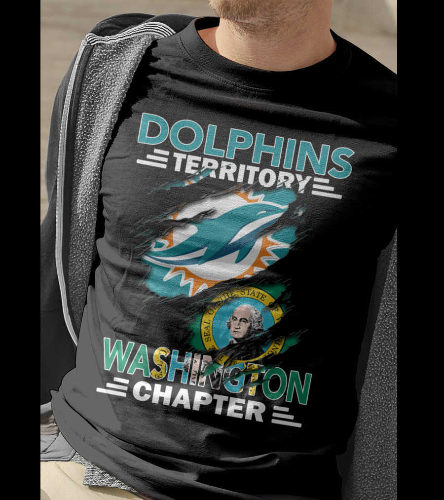 Dolphins Territory Washington Chapter Seal Logo Integration T-Shirt