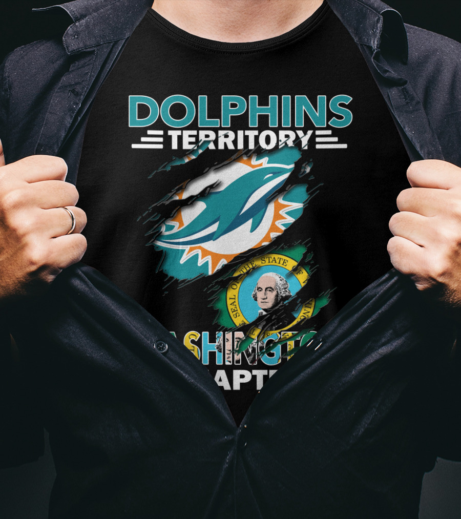 Dolphins Territory Washington Chapter Seal Logo Integration T-Shirt