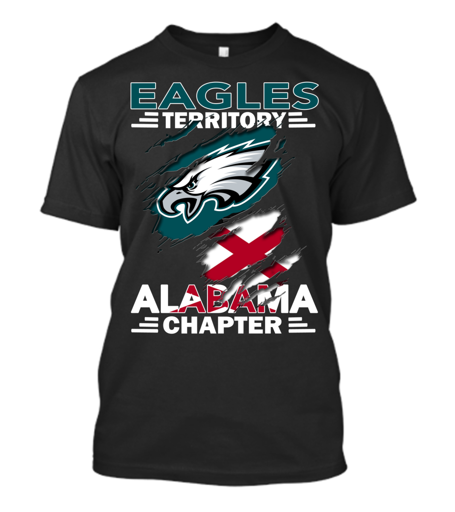Eagles Territory Alabama Chapter Ripped Flag T-Shirt