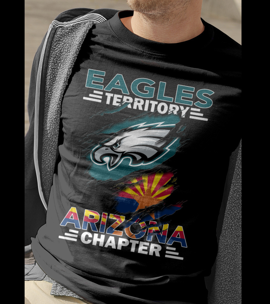 Eagles Territory Arizona Chapter Nfl Fan Club Arizona Flag And Eagles T-Shirt