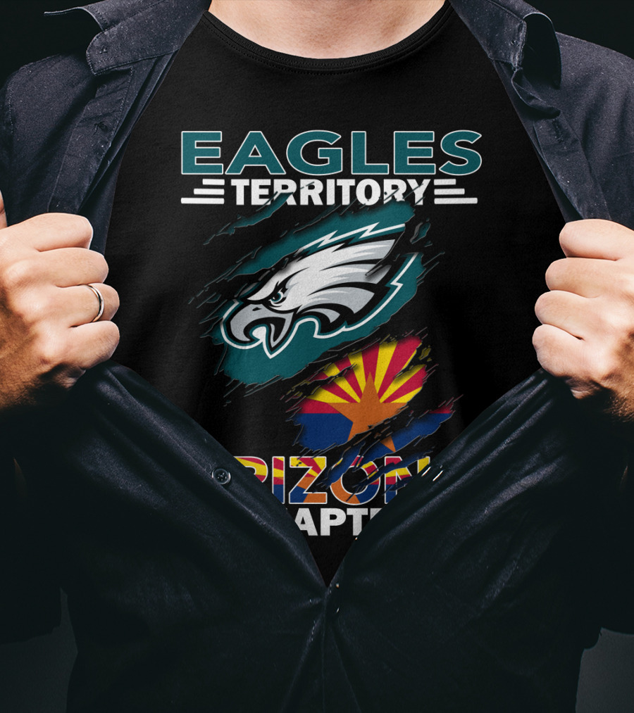 Eagles Territory Arizona Chapter Nfl Fan Club Arizona Flag And Eagles T-Shirt
