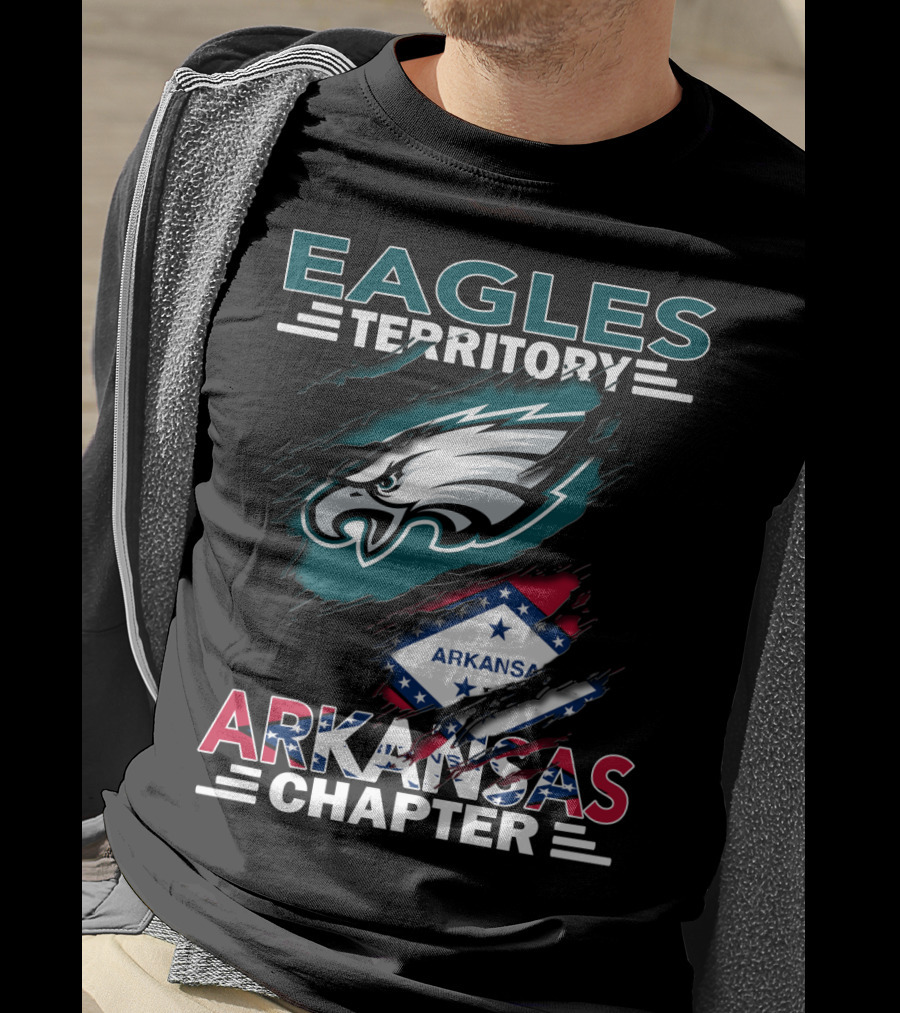 Eagles Territory Arkansas Chapter Philadelphia Logo Razorback Flag T-Shirt
