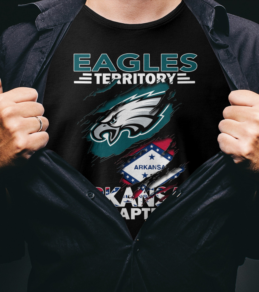 Eagles Territory Arkansas Chapter Philadelphia Logo Razorback Flag T-Shirt
