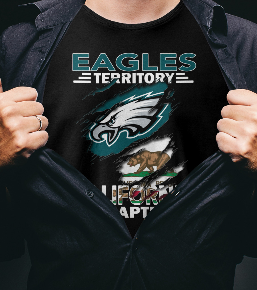 Eagles Territory California Chapter Logo With Bear And Eagle Graphics T-Shirt