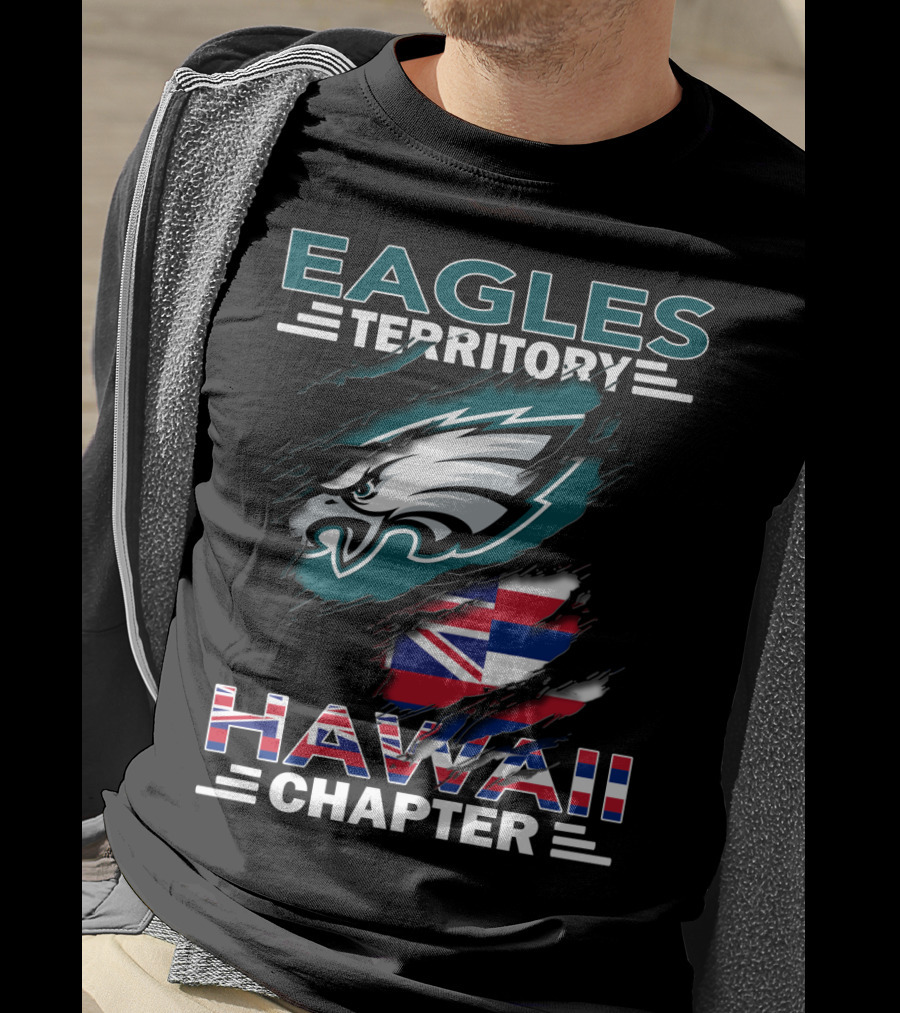 Eagles Territory Hawaii Chapter Nfl Team Logo Hawaiian Flag T-Shirt