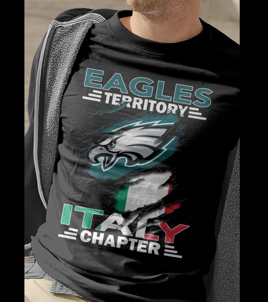Eagles Territory Italy Chapter Philadelphia Flag T-Shirt