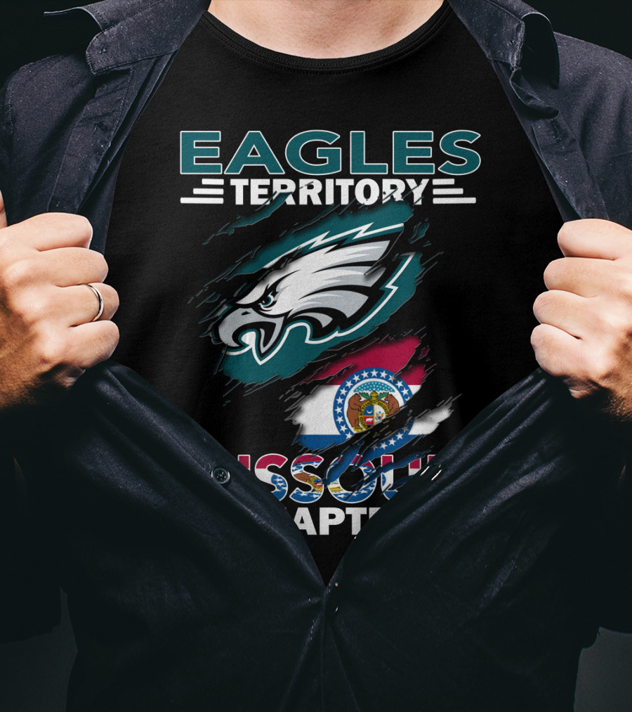 Eagles Territory Missouri Chapter Flag And Eagle Head T-Shirt