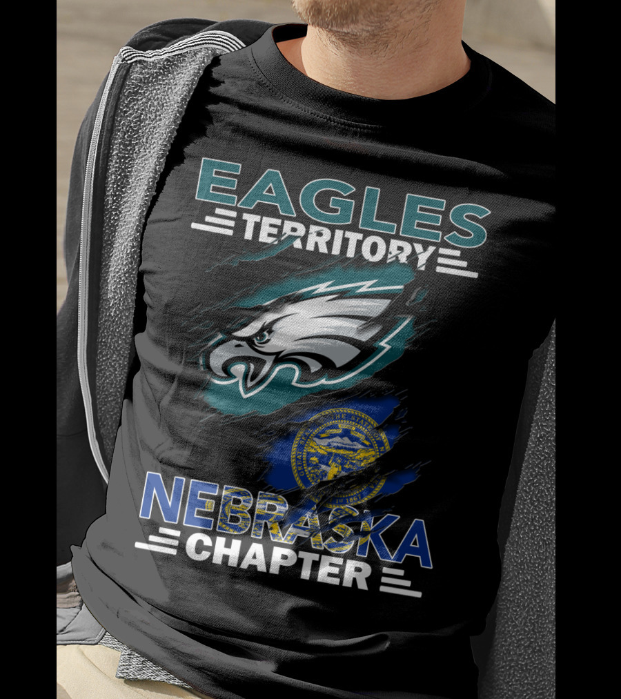 Eagles Territory Nebraska Chapter With Philadelphia Eagles Logo And Nebraska State Seal T-Shirt