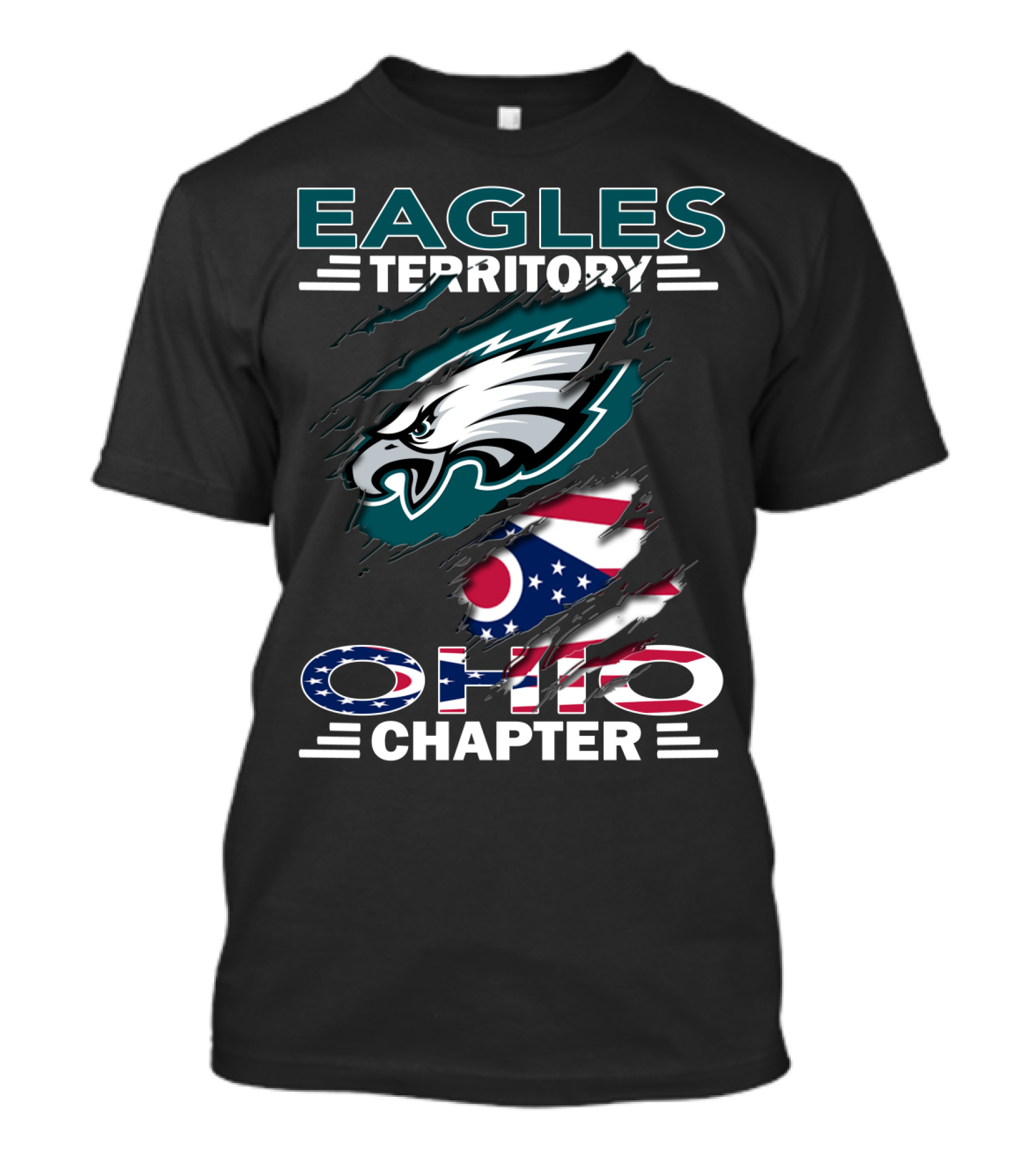 Eagles Territory Ohio Chapter Logo With American Flag Elements T-Shirt