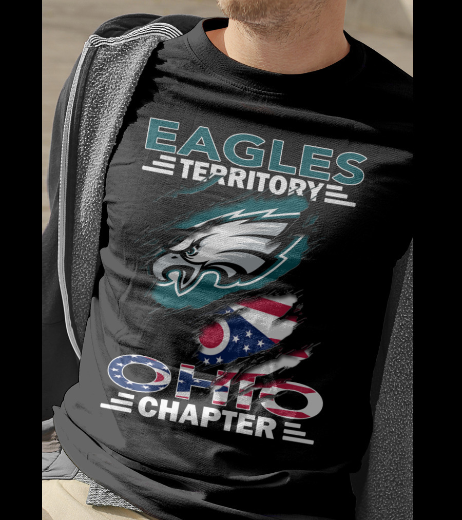 Eagles Territory Ohio Chapter Logo With American Flag Elements T-Shirt