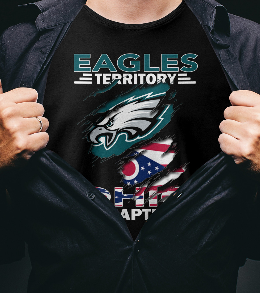 Eagles Territory Ohio Chapter Logo With American Flag Elements T-Shirt