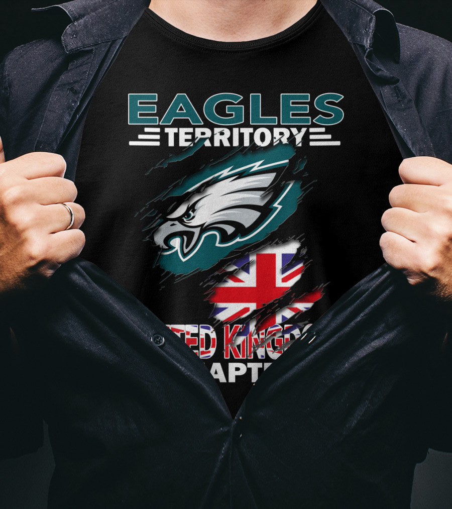 Eagles Territory United Kingdom Chapter NFL Team Logo Union Jack T-Shirt
