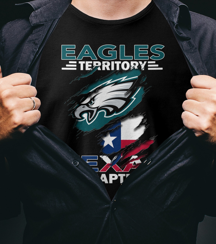 Eagles Territory Texas Chapter NFL Fan Club Texas Flag Integration T-Shirt