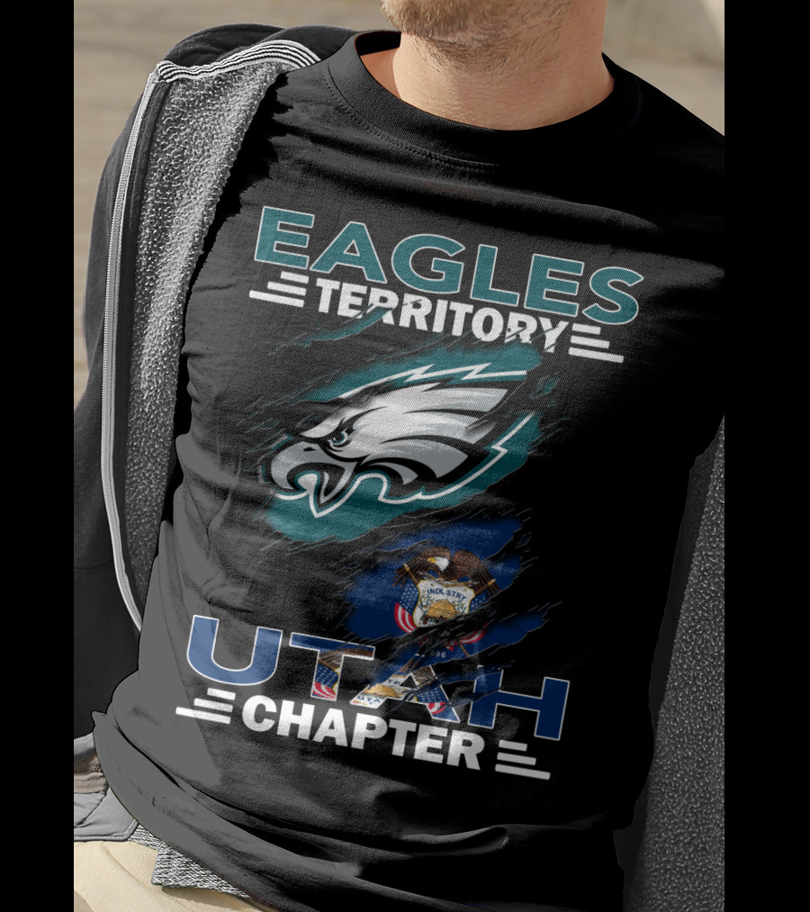 Eagles Territory Utah Chapter Philadelphia Eagles Utah State Flag T-Shirt